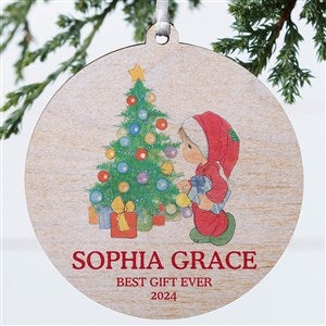 Precious Moments®  Holly Jolly Personalized Ornament-3.75" Wood- 1 Sided - 48329-1W
