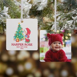 Precious Moments®  Holly Jolly Personalized Ornament-2.75quot; Metal - 2 Sided - 48329-2M
