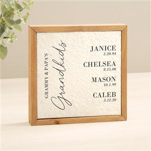 Grandkids Birthdate Personalized Pulp Paper Sign 6x6 - 48347-S