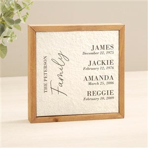 Family Birthdate Personalized Pulp Paper Sign 6x6 - 48348-S