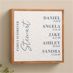 Family Birthdate Personalized Pulp Paper Wall Art - 10x10 - 48348-M