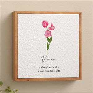 Birth Month Flower Personalized Pulp Paper Sign 10x10 - 48350-M