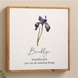 Birth Month Flower Personalized Pulp Paper Sign 14x14 - 48350-L