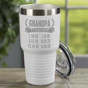 Date Established Personalized 30 oz. Stainless Steel Tumbler- White - 48404-W