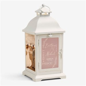 Elegant Couple Personalized White Metal LED Lantern - 48453