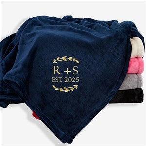 Their Initials Personalized 50x60 Navy Fleece Blanket - 48465-SN