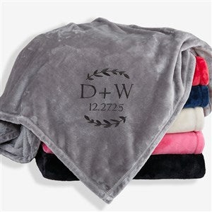 Their Initials Personalized 50x60 Grey Fleece Blanket - 48465-SG