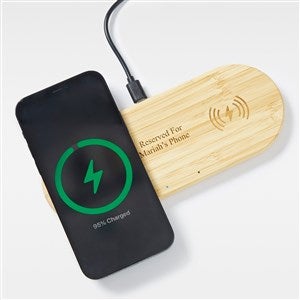 Engraved 2-in-1 Bamboo Charging Dock - 48469