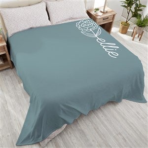 Birth Flower Name Personalized 90x108  Plush King Fleece Blanket - 48471-K