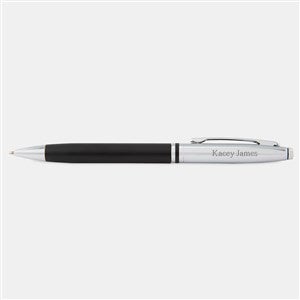 Engraved Cross Avitar Black & Silver Pen - 48477