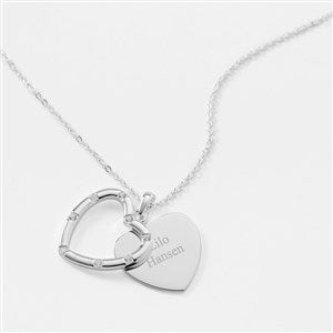 Engraved Channel Heart Swing Necklace - 48482