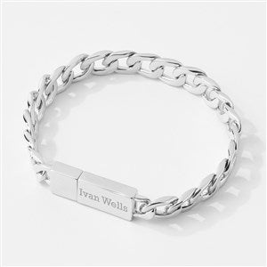Engraved Sterling Silver Chain ID Bracelet - 48484