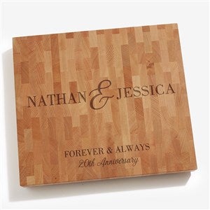 Eternal Love Personalized 16x18 Butcher Block Anniversary Cutting Board - 48531