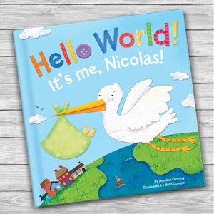 Hello World! Personalized Board Book - Blue - 48548D-B