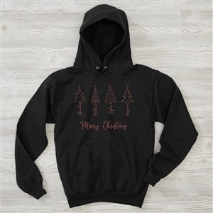 Scripted Name Christmas Tree Personalized Adult Hooded Sweatshirt - 48556-BHS