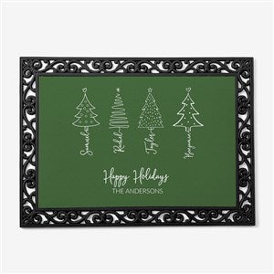 Scripted Name Christmas Tree Personalized Christmas Doormat - 18x27 - 48562-S