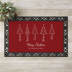 Scripted Name Christmas Tree Personalized Christmas Doormat - 20x35 - 48562-M