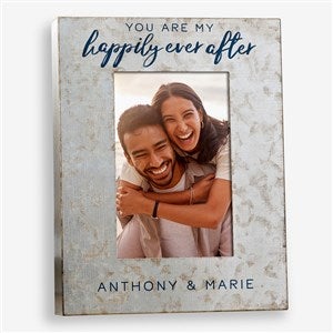 Happily Ever After Personalized Galvanized Metal Picture Frame- Vertical - 48571-4x6V