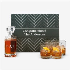 Classic Celebrations Personalized Whiskey Glass  Decanter Gift Set - 48578