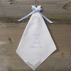 Something Blue Personalized Wedding Handkerchief - 4867