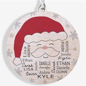 Santa Repeating Name Personalized Ornament-3.75 Wood - 1 Sided - 48681-1W
