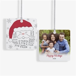 Santa Repeating Name Personalized Metal Ornament - Two Sided - 48681-2M