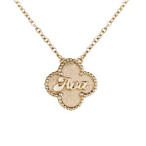 Personalized Clover Name Necklace - Gold - 48691D-GP