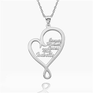 Personalized Family Hugging Heart Pendant - Five Names - 48692D-5