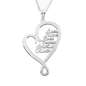 Personalized Family Hugging Heart Pendant-6 Names - 48692D-6