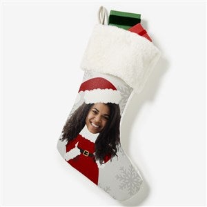 Christmas Character Personalized Photo Ivory Faux Fur Christmas Stockings - 48704-IF