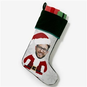 Christmas Character Personalized Photo Green Christmas Stockings - 48704-G