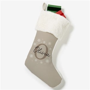 Initially Christmas Personalized Ivory Faux Fur Christmas Stockings - 48706-IF