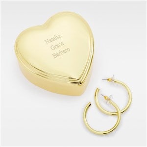 Engraved Heart Box and Large Metal Hoop Set - 48750