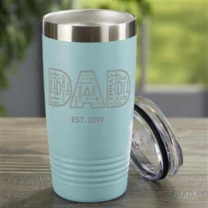 Dad Repeating Name Personalized 20 oz. Stainless Steel Tumbler- Teal - 48754-T