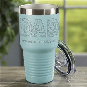 Dad Repeating Name Personalized 30 oz. Stainless Steel Tumbler- Teal - 48761-T