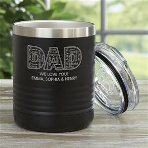 Dad Repeating Name Personalized 10 oz. Vacuum Insulated Stainless Steel-Black - 48762-B