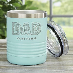 Dad Repeating Name Personalized 10 oz. Vacuum Insulated Stainless Steel- Teal - 48762-T