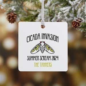 Cicada Invasion Personalized Square Photo Ornament- 2.75 Metal - 1 Sided - 48766-1M