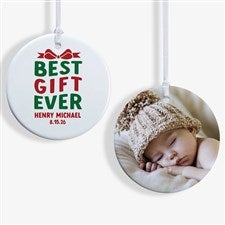 Best Christmas Gift Personalized Baby Ornament- 2.85 Glossy - 2 Sided - 48812-2