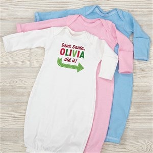 They Did It Personalized Christmas Baby Gown - 48836-G