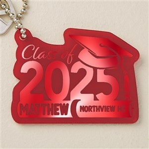 Graduation Hat Personalized Acrylic Keychain - Red - 48848-R