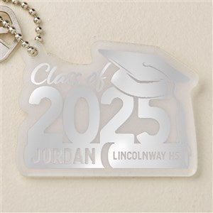 Graduation Hat Personalized Acrylic Keychain - Silver - 48848-S