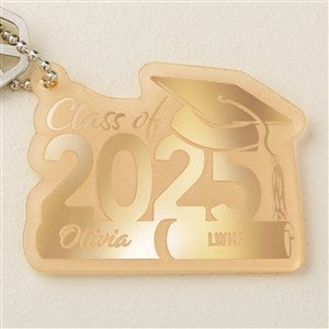 Graduation Hat Personalized Acrylic Keychain - Gold - 48848-G