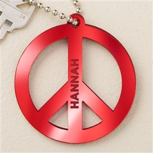 Peace Sign Personalized Acrylic Keychain - Red - 48862-R