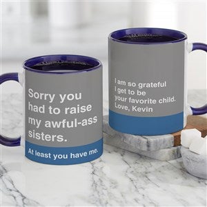 Awful Ass Kids Personalized Mom Coffee Mugs 11 oz.- Blue - 48879-BL