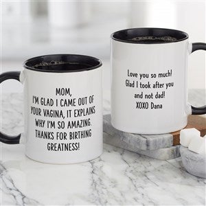 Birthed Greatness Personalized Mom Coffee Mugs 11 oz.- Black - 48881-B
