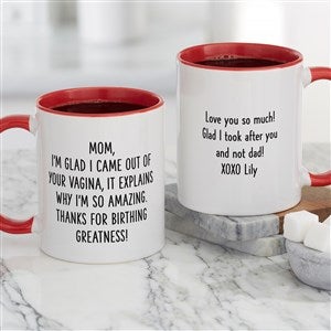 Birthed Greatness Personalized Mom Coffee Mugs 11 oz.- Red - 48881-R