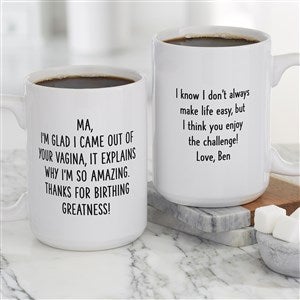Birthed Greatness Personalized Mom Coffee Mugs 15 oz.- White - 48881-L