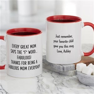 F* Word Personalized Mom Coffee Mugs 11 oz.- Red - 48882-R