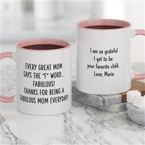 F* Word Personalized Mom Coffee Mugs 11 oz.- Pink - 48882-P